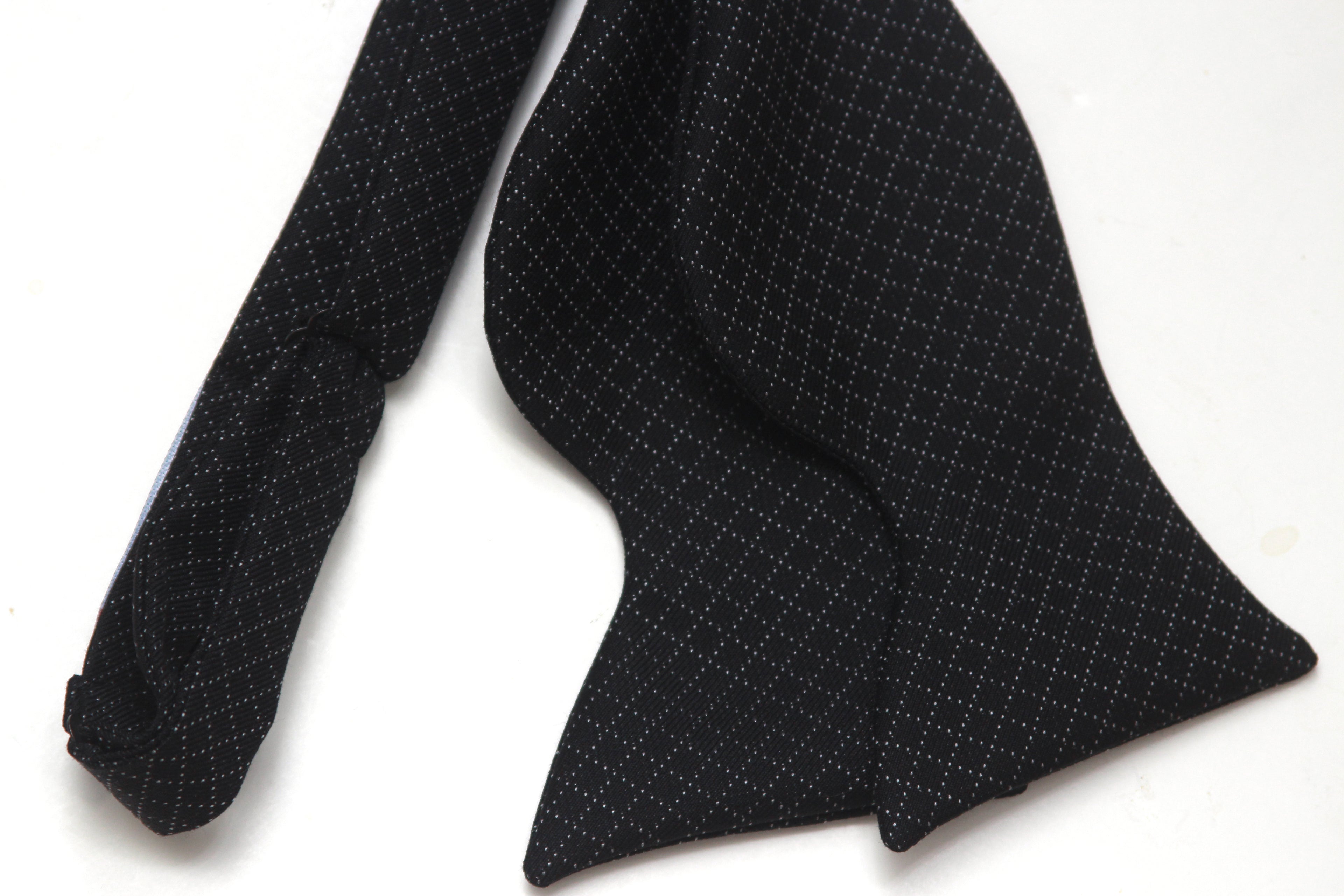 Men's Black Large Silk Bow Tie