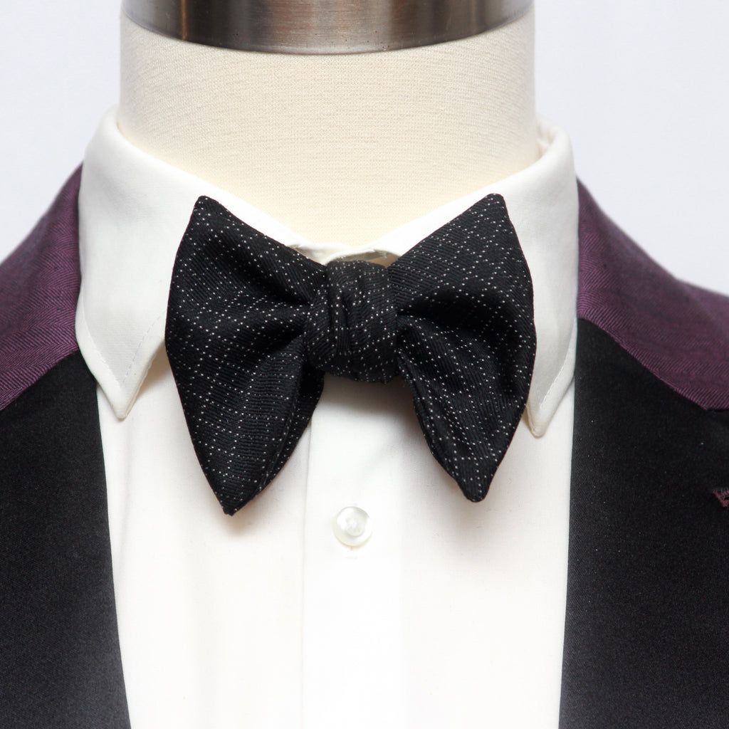 Men's Black Large Silk Bow Tie