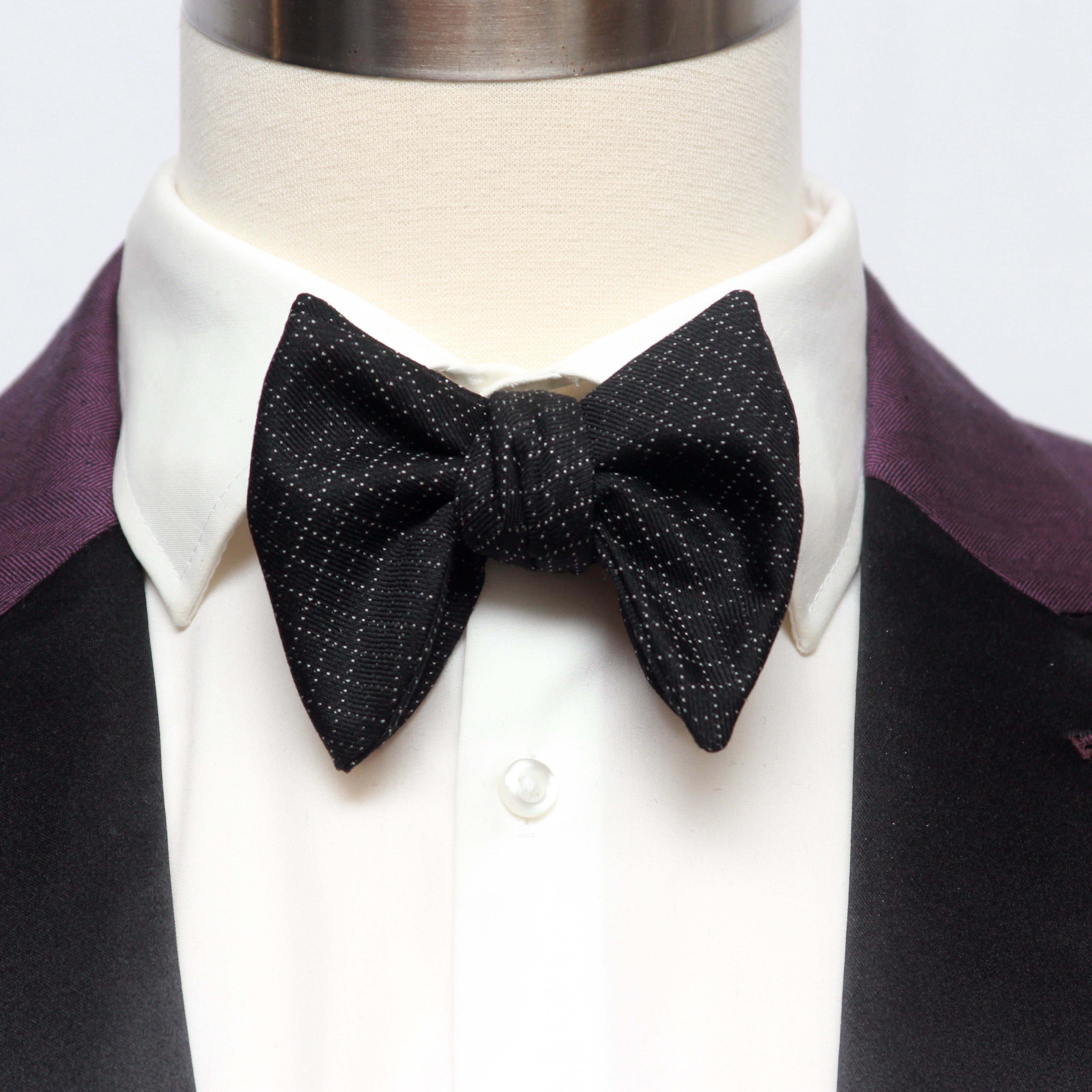 Men's Black Large Silk Bow Tie