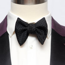 Load image into Gallery viewer, Men&#39;s Black Large Silk Bow Tie
