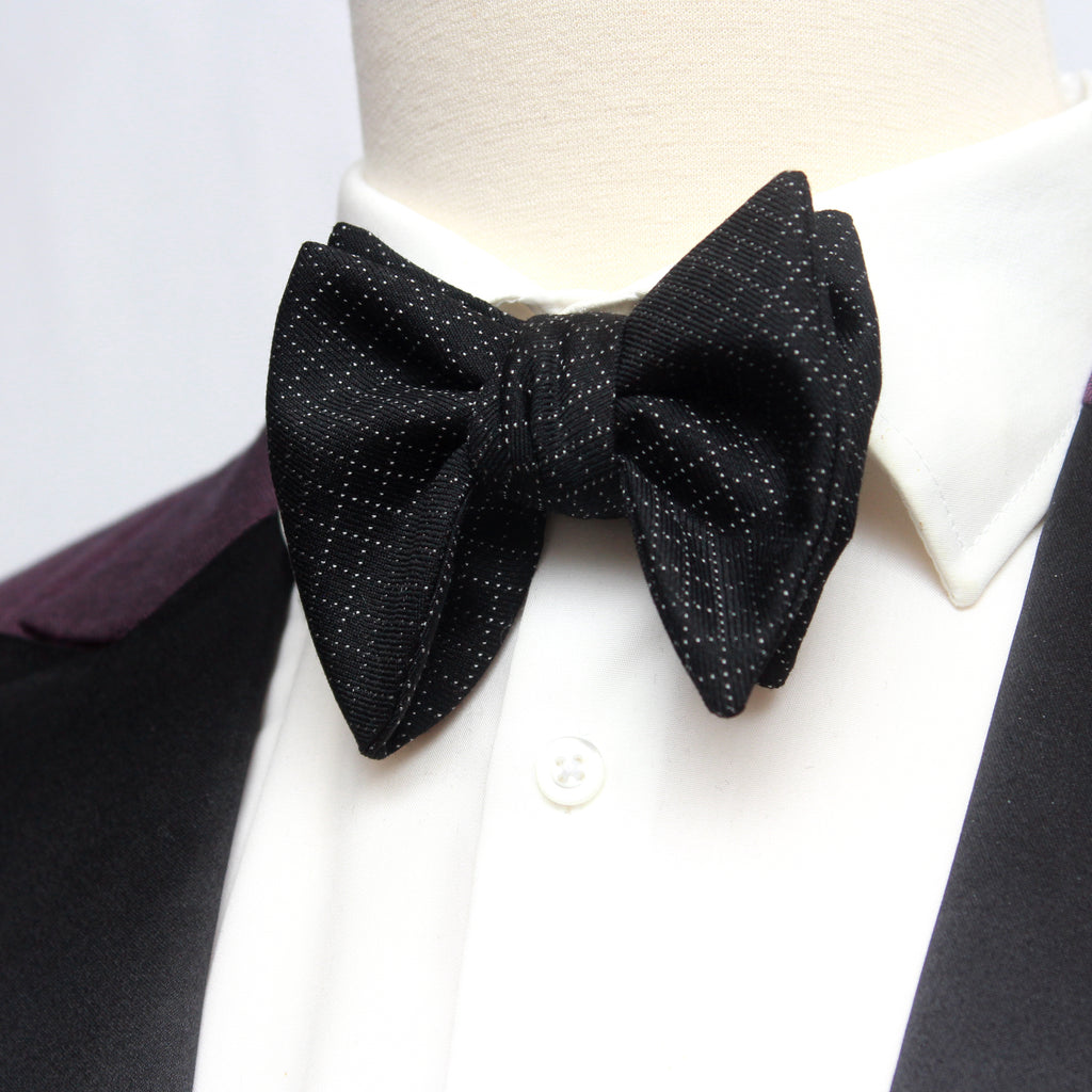 Men's Black Large Silk Bow Tie