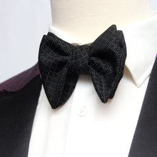 Load image into Gallery viewer, Men&#39;s Black Large Silk Bow Tie
