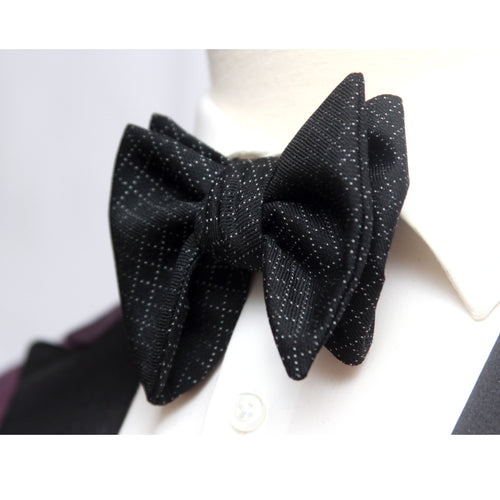 Men's Black Large Silk Bow Tie