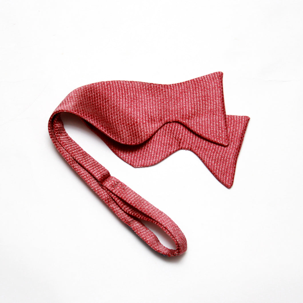 Big Butterfly in Dusty Red Silk Self tied Bow Tie