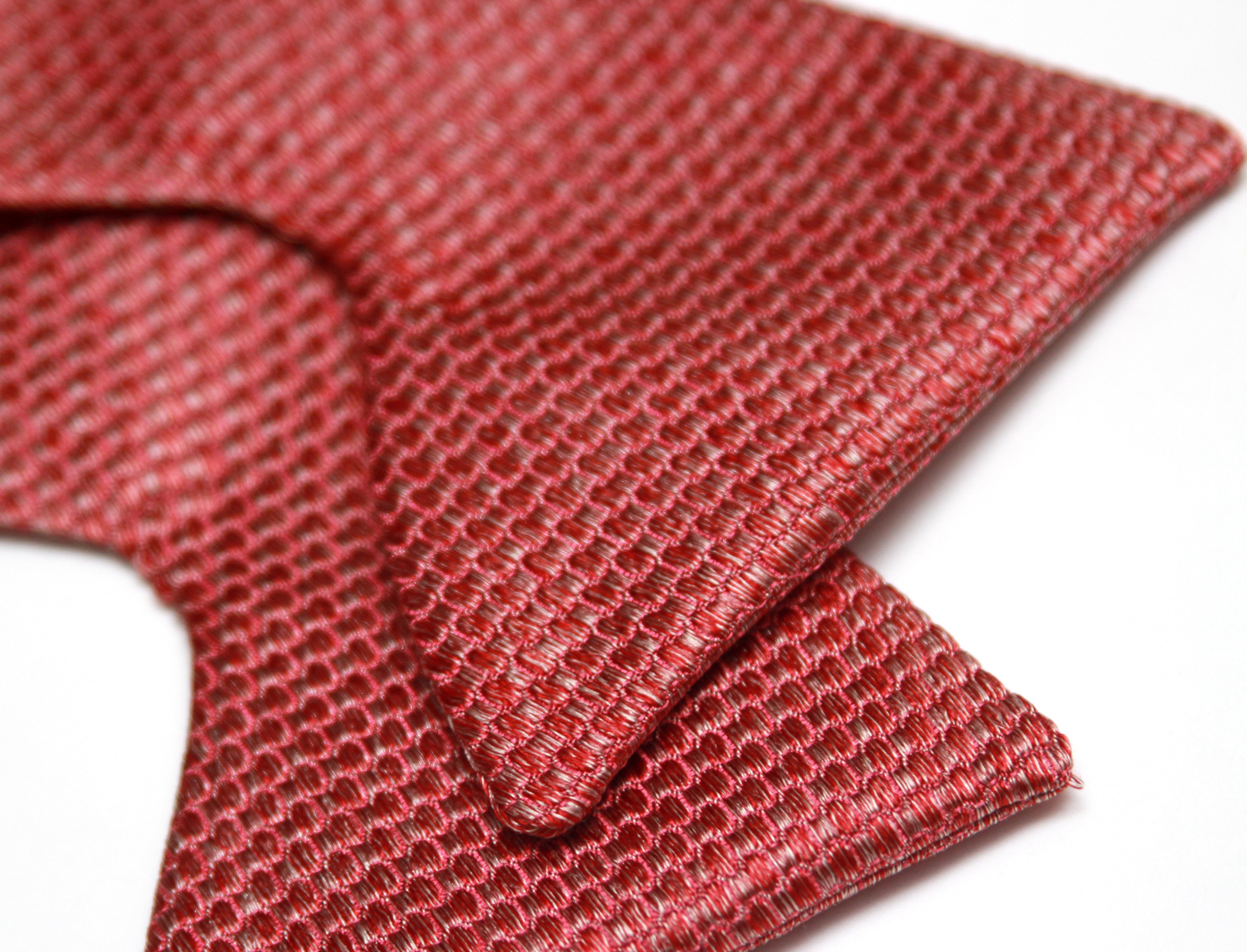 Big Butterfly in Dusty Red Silk Self tied Bow Tie