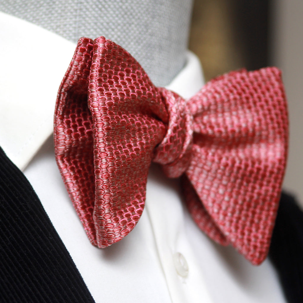 Big Butterfly in Dusty Red Silk Self tied Bow Tie