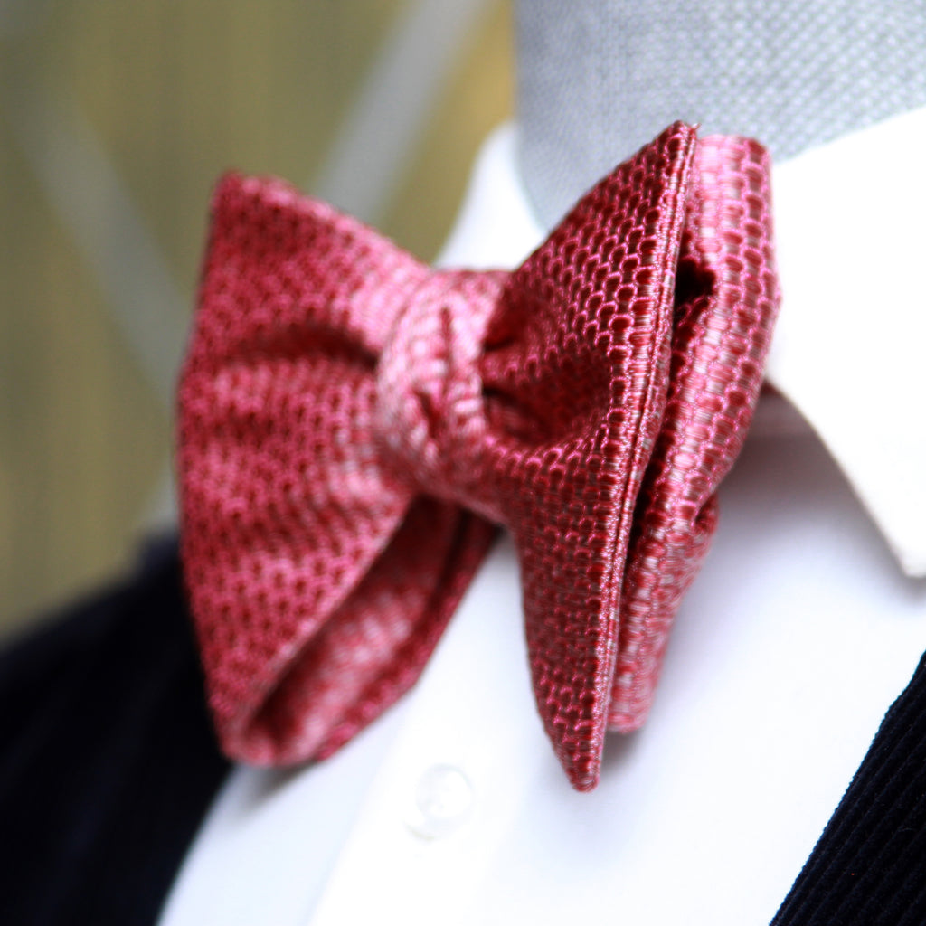 Big Butterfly in Dusty Red Silk Self tied Bow Tie
