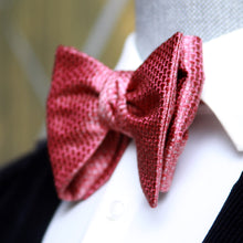 Load image into Gallery viewer, Big Butterfly in Dusty Red Silk Self tied Bow Tie
