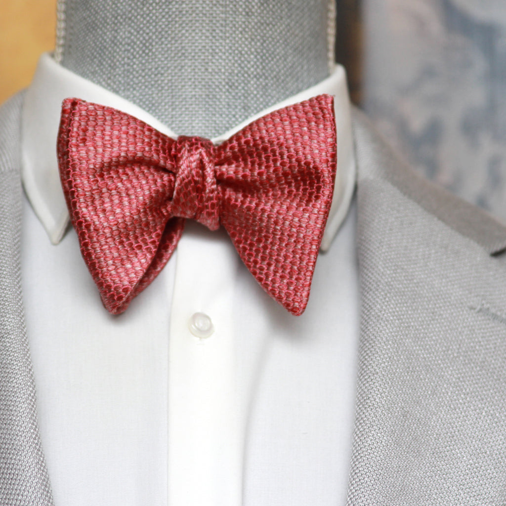 Big Butterfly in Dusty Red Silk Self tied Bow Tie