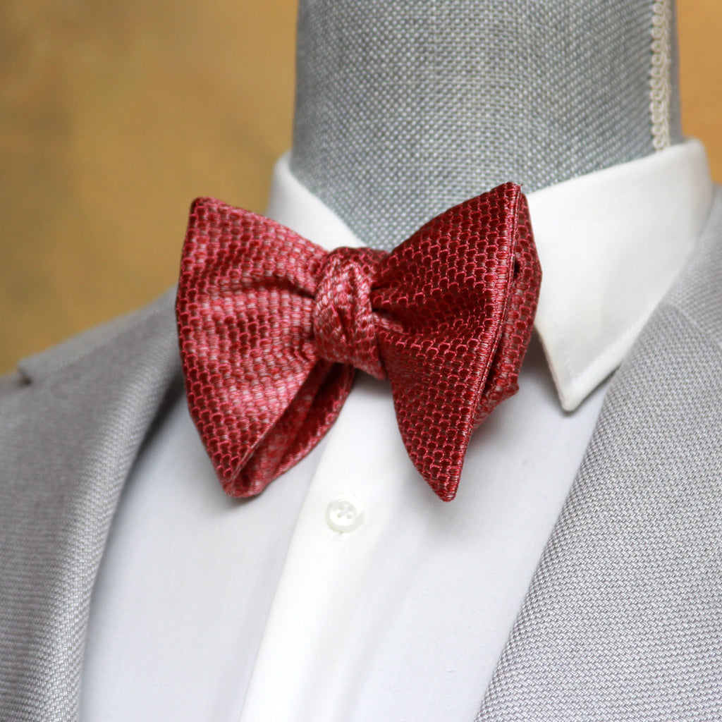 Big Butterfly in Dusty Red Silk Self tied Bow Tie