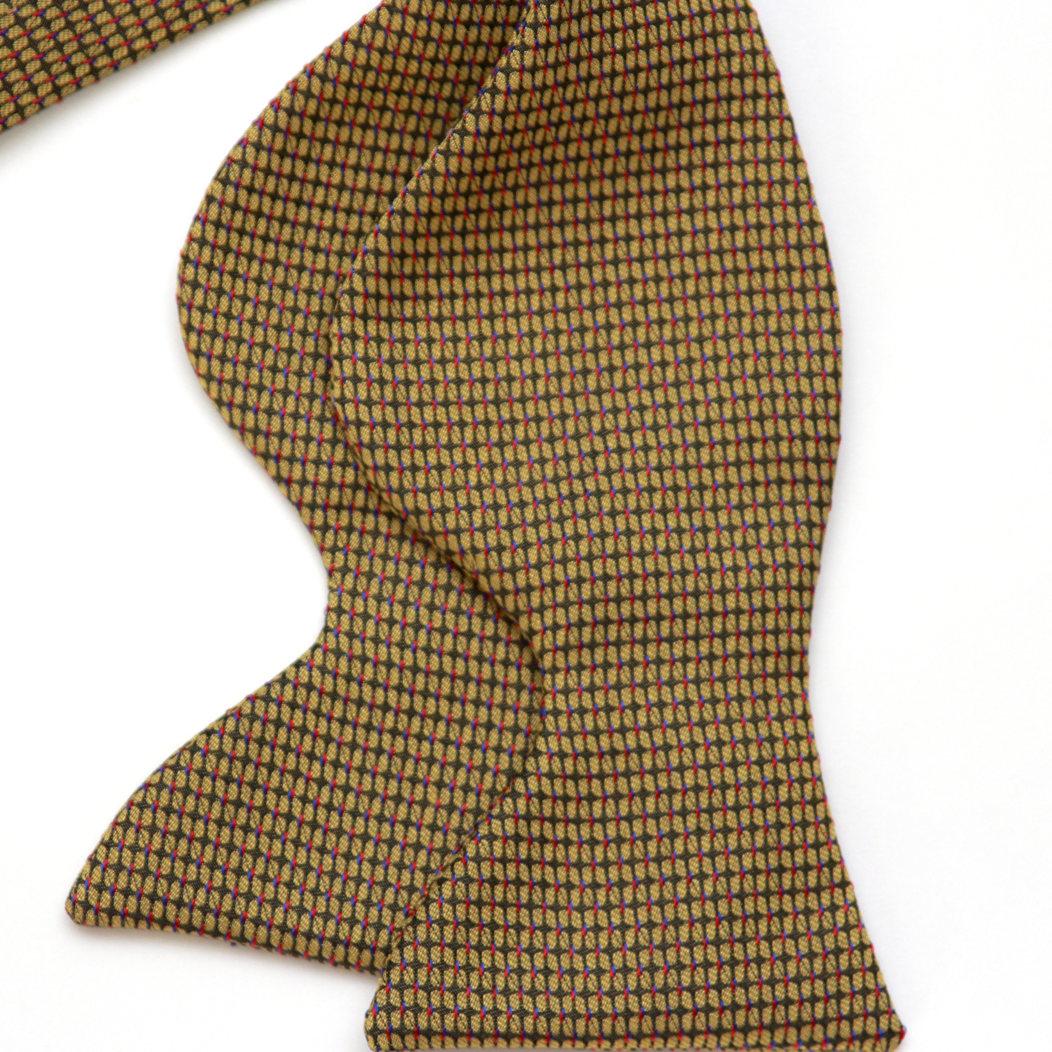 Big Butterfly Bow tie in Mustard Ornament Silk