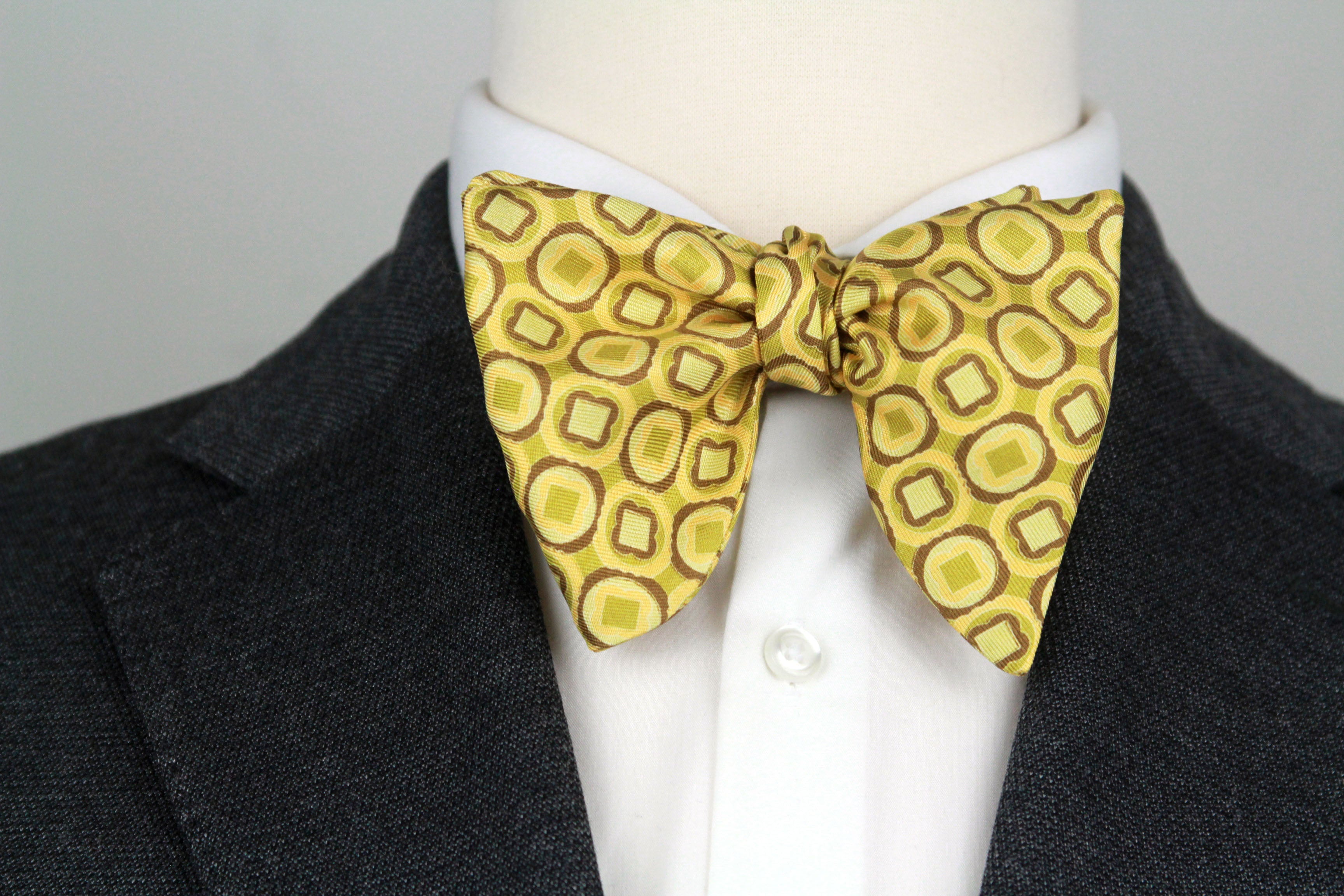 Yellow Silk Big Butterfly Bow tie