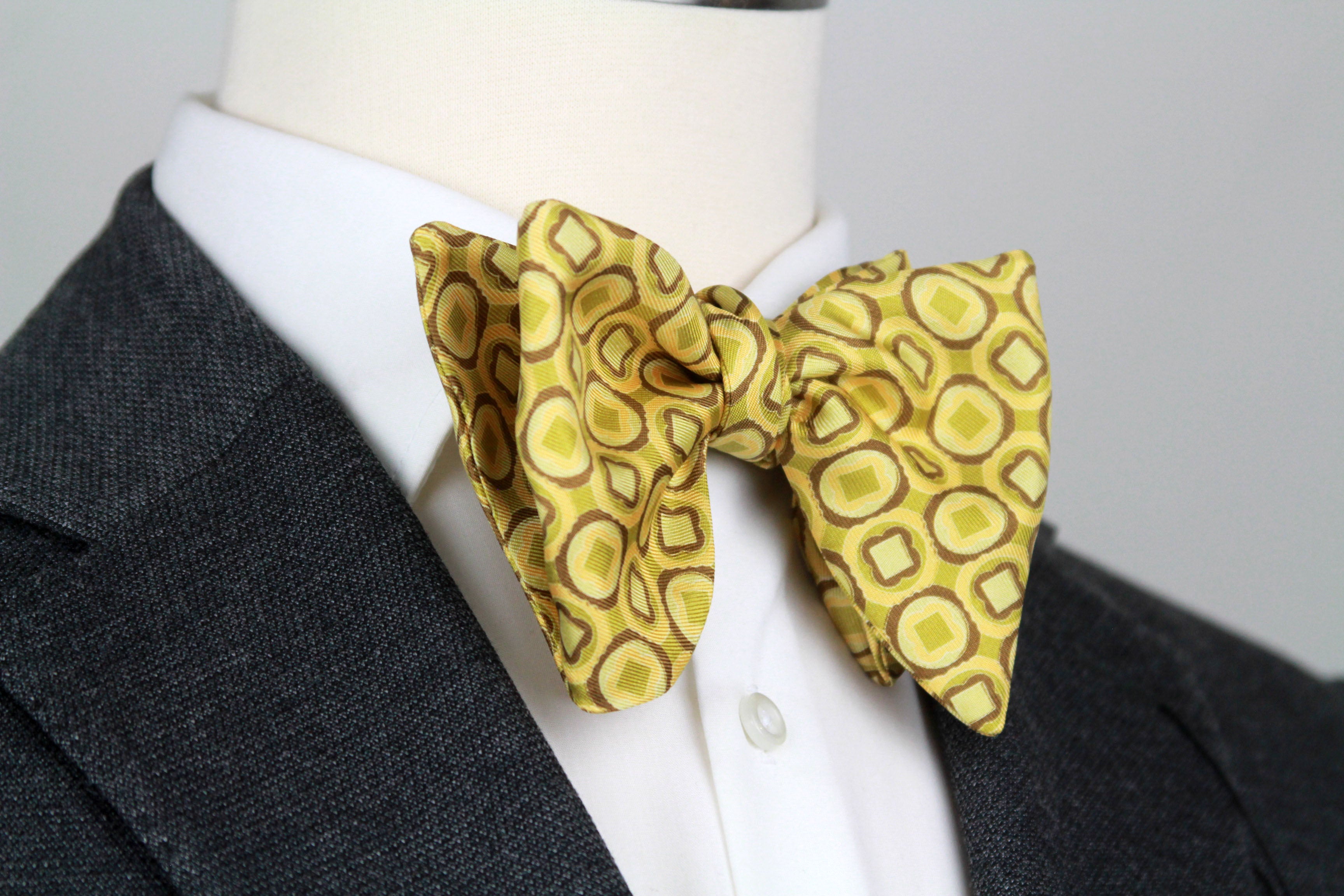 Yellow Silk Big Butterfly Bow tie