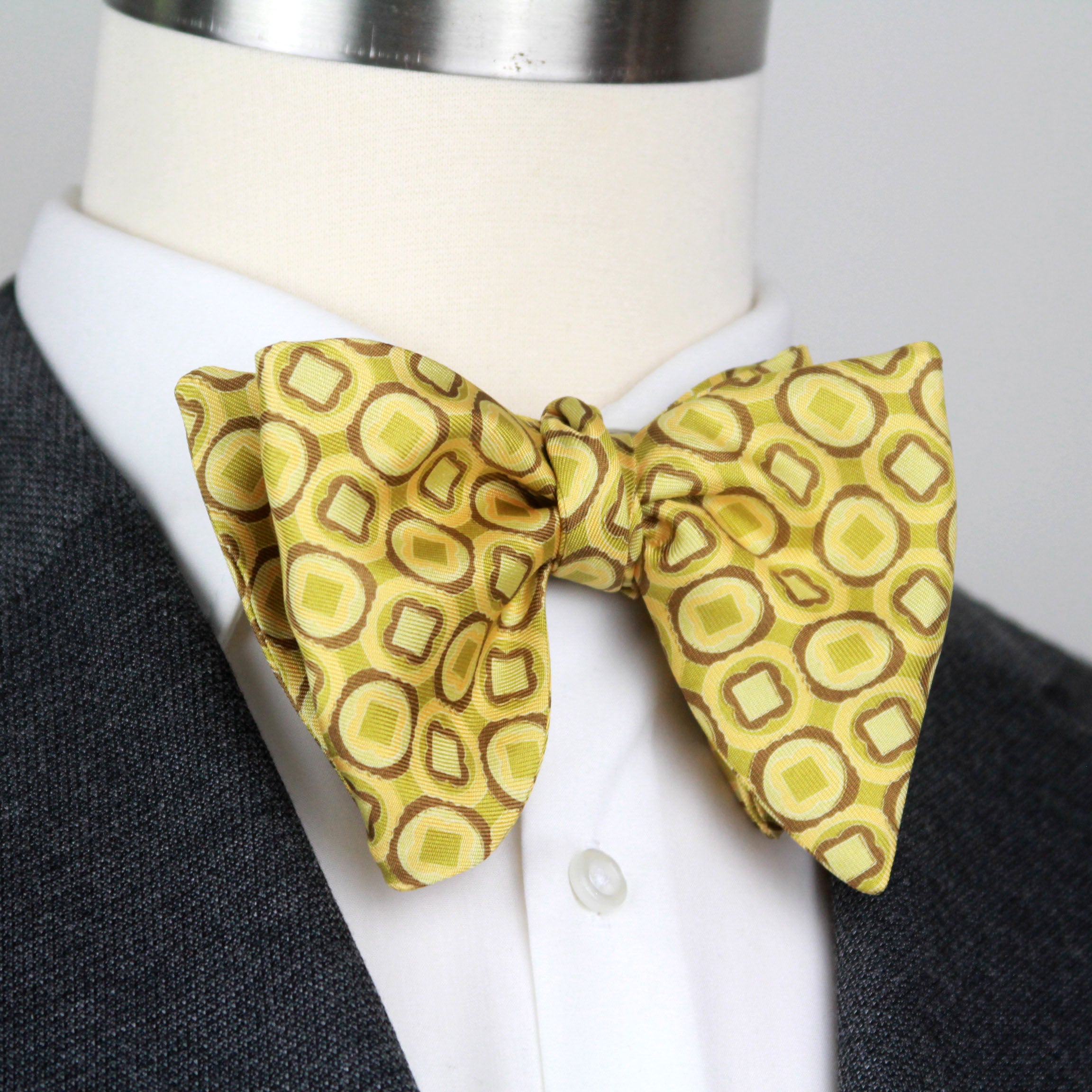 Yellow Silk Big Butterfly Bow tie