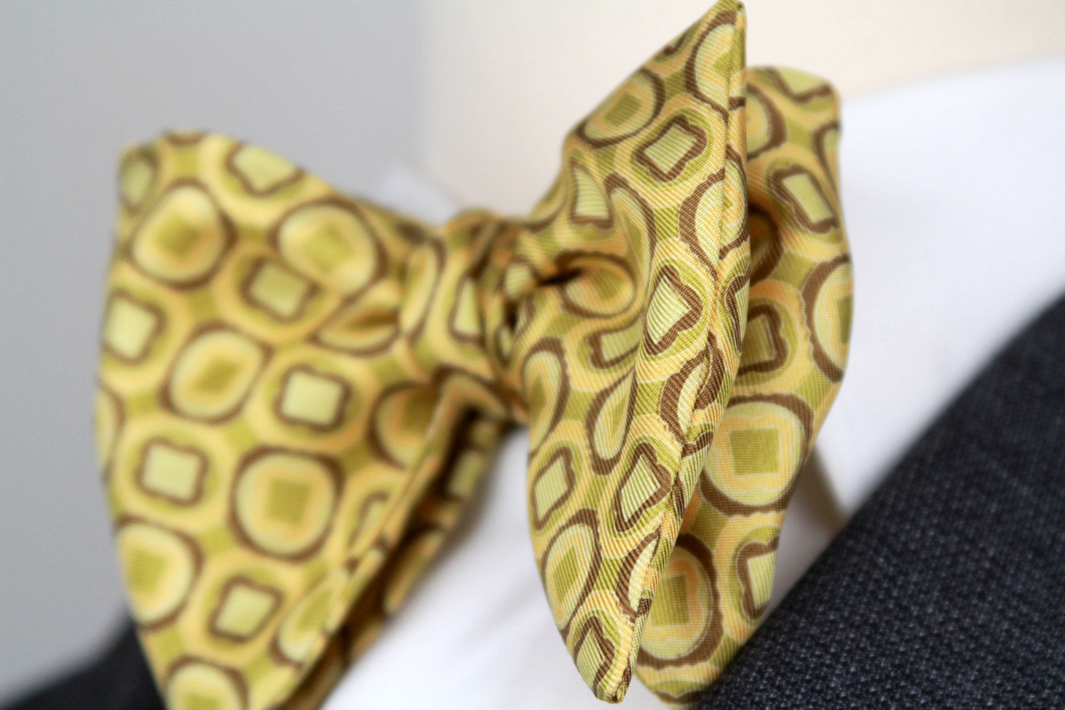 Yellow Silk Big Butterfly Bow tie