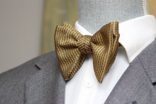 Load image into Gallery viewer, Big Butterfly Bow tie in Mustard Ornament Silk
