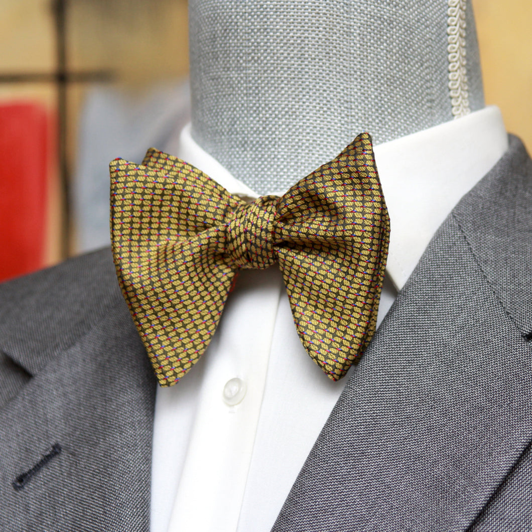 Big Butterfly Bow tie in Mustard Ornament Silk