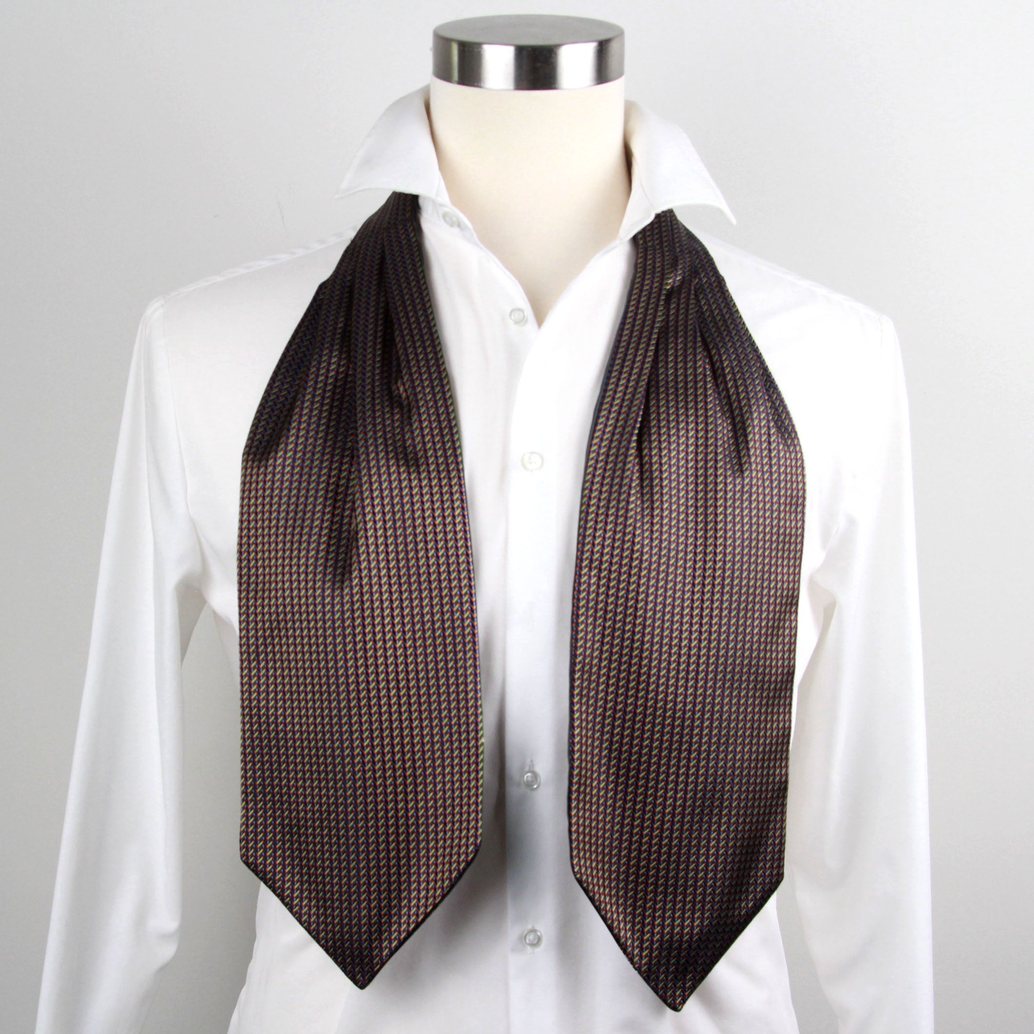 Silk Cravat Ascot Olive Green