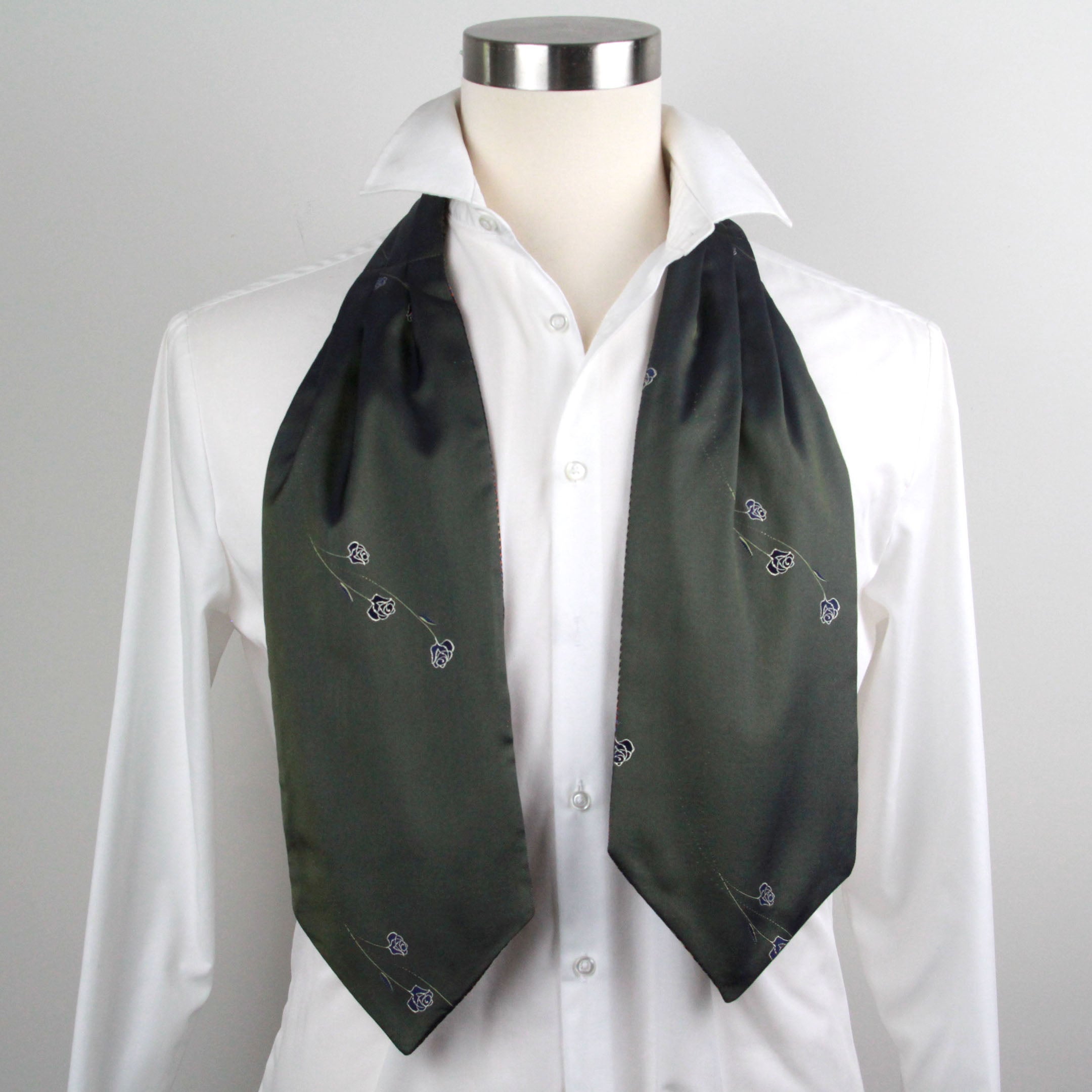 Silk Cravat Ascot Olive Green