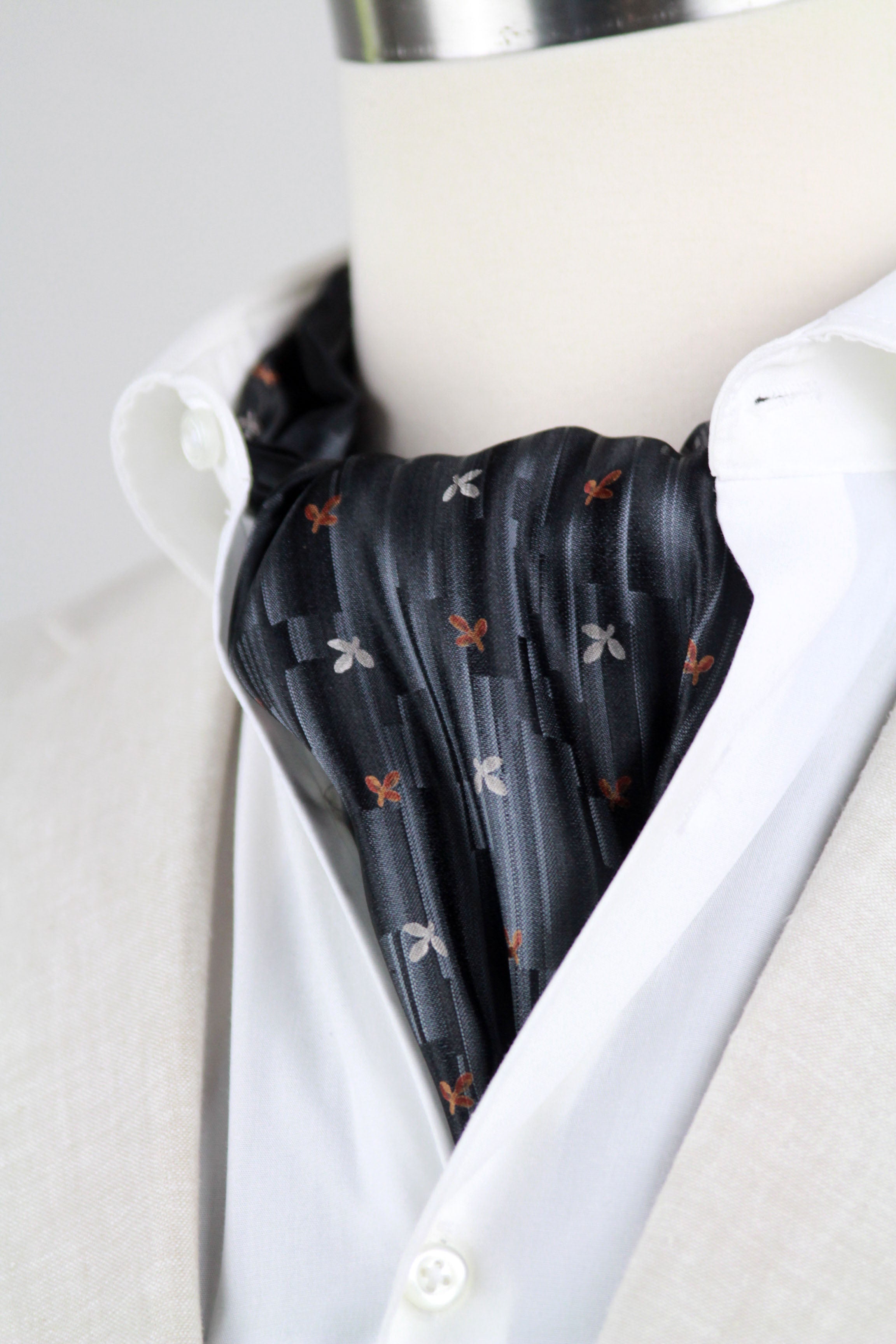 Black Silk Cravat Ascot