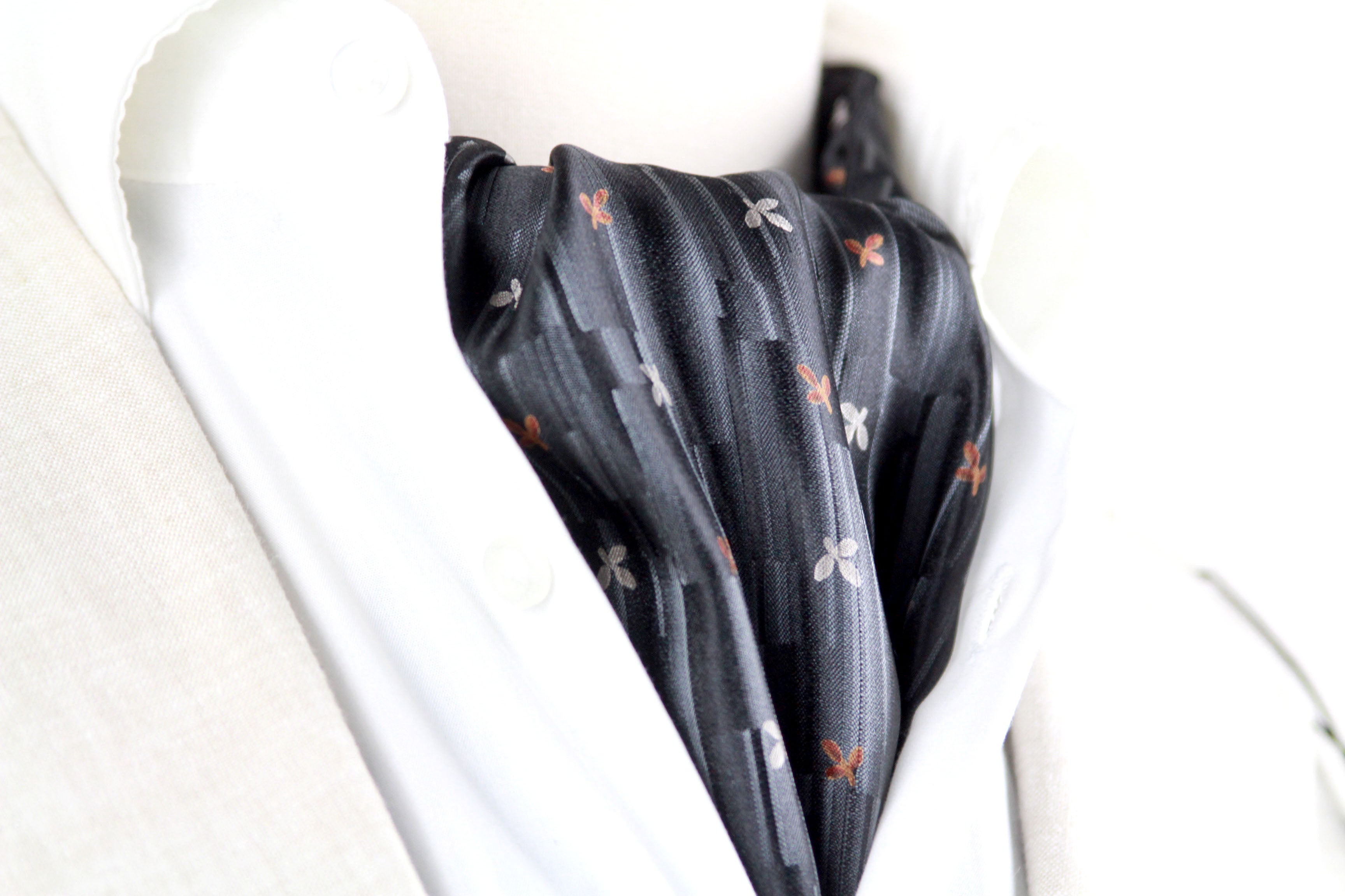 Black Silk Cravat Ascot