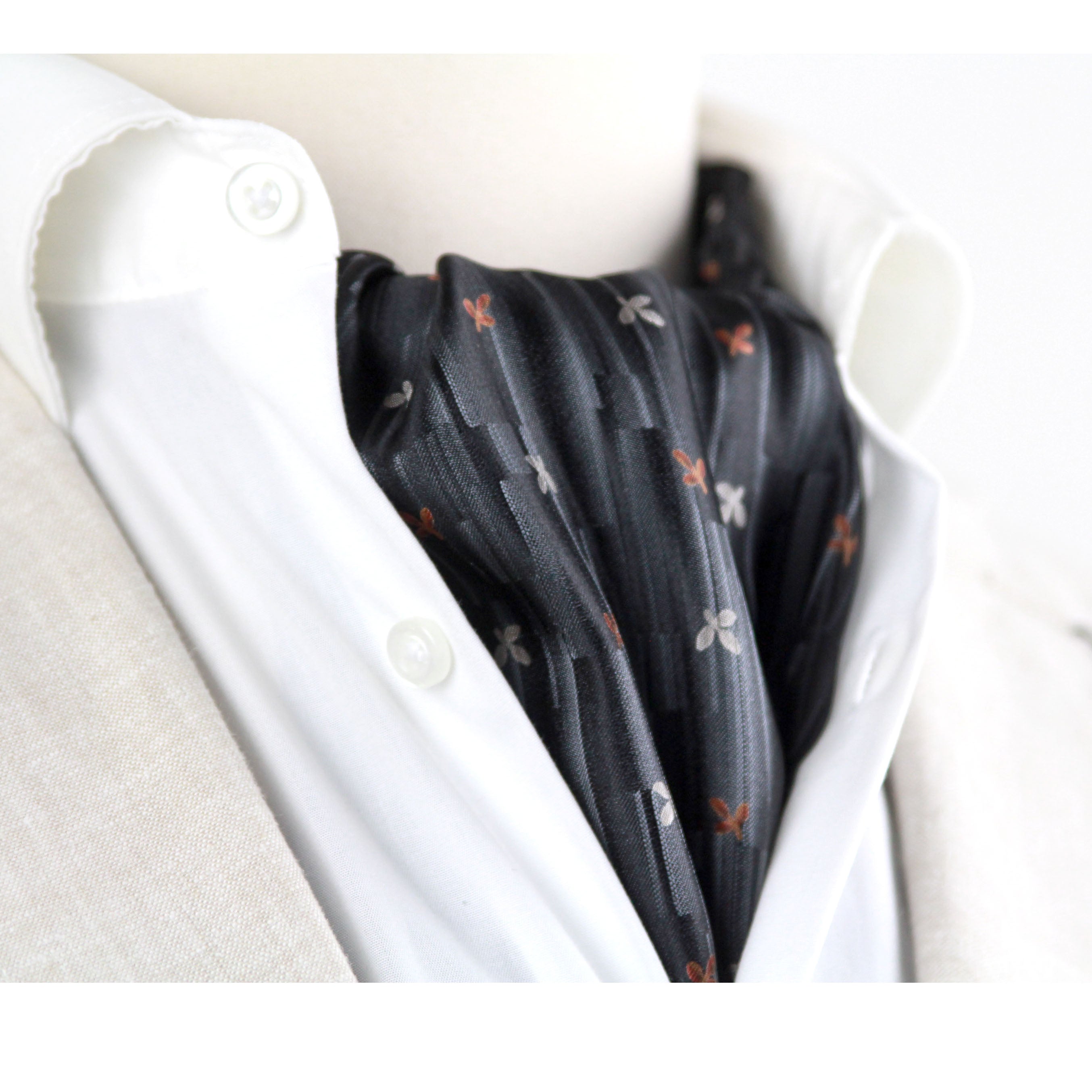 Black Silk Cravat Ascot