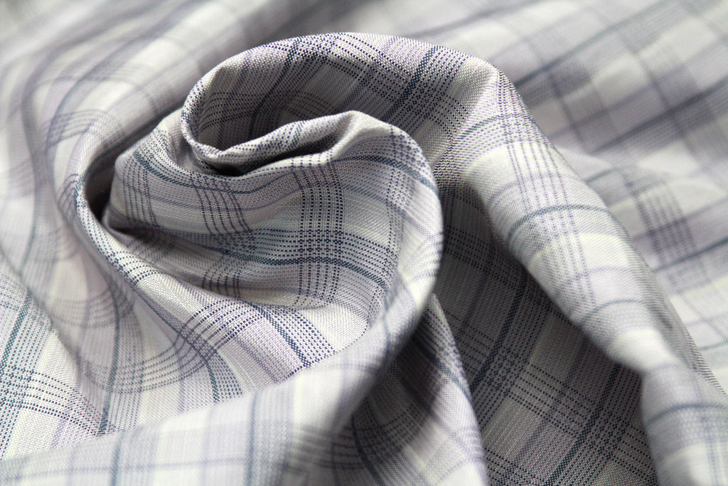 100%silk Woven Plaid Silk Fabric Piece 27" x 25"