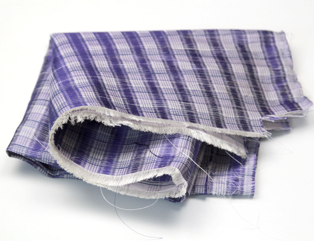 100%silk Woven Plaid Silk Fabric Piece 27