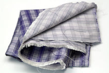 Load image into Gallery viewer, 100%silk Woven Plaid Silk Fabric Piece 27&quot; x 25&quot;
