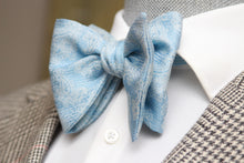 Load image into Gallery viewer, Blue Paisley Big Butterfly Silk Bow Tie
