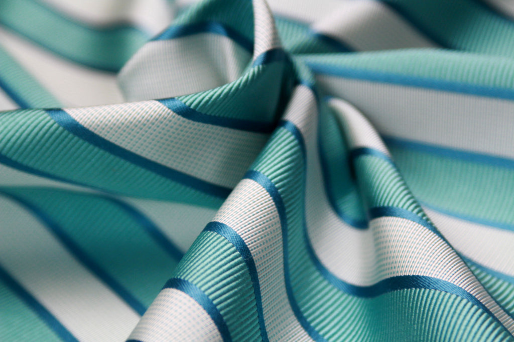 100%silk Woven Striped Silk Fabric Piece 27" x 36"