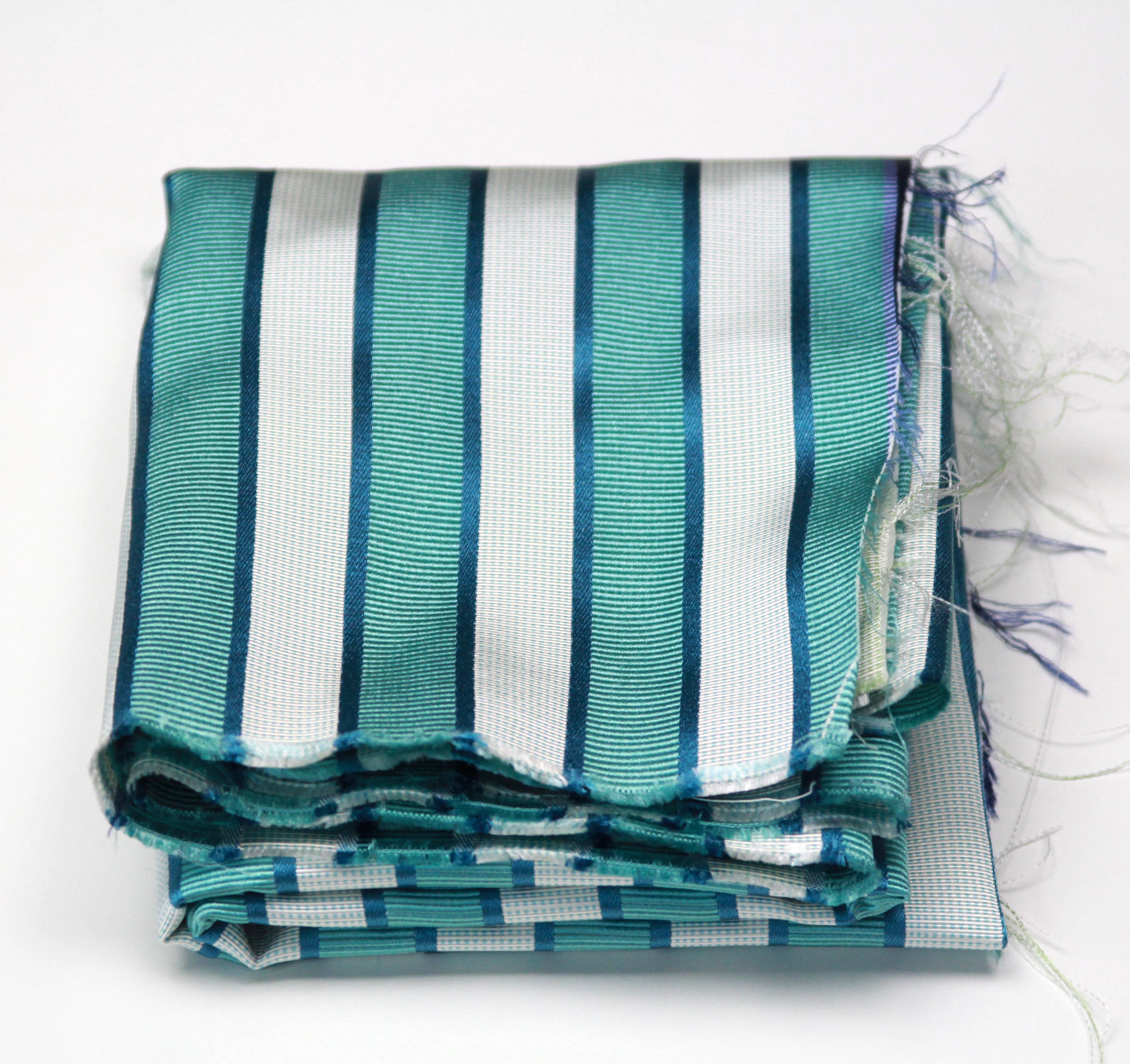 100%silk Woven Striped Silk Fabric Piece 27" x 36"