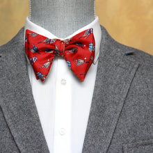 Load image into Gallery viewer, Reversible Big Butterfly Bow tie with Tennis Motive
