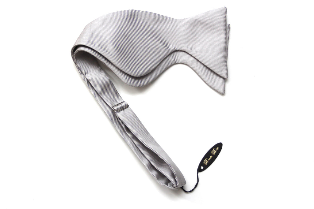 Silver Grey Big Butterfly Bow tie