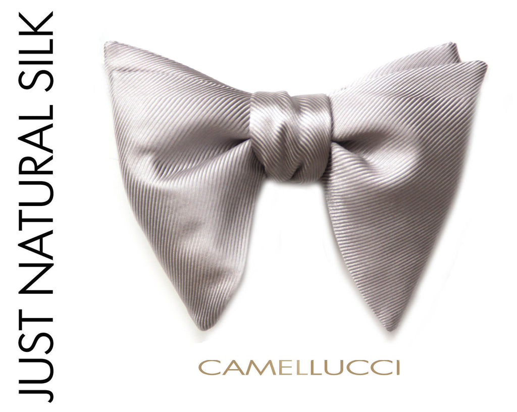 Silver Grey Big Butterfly Bow tie
