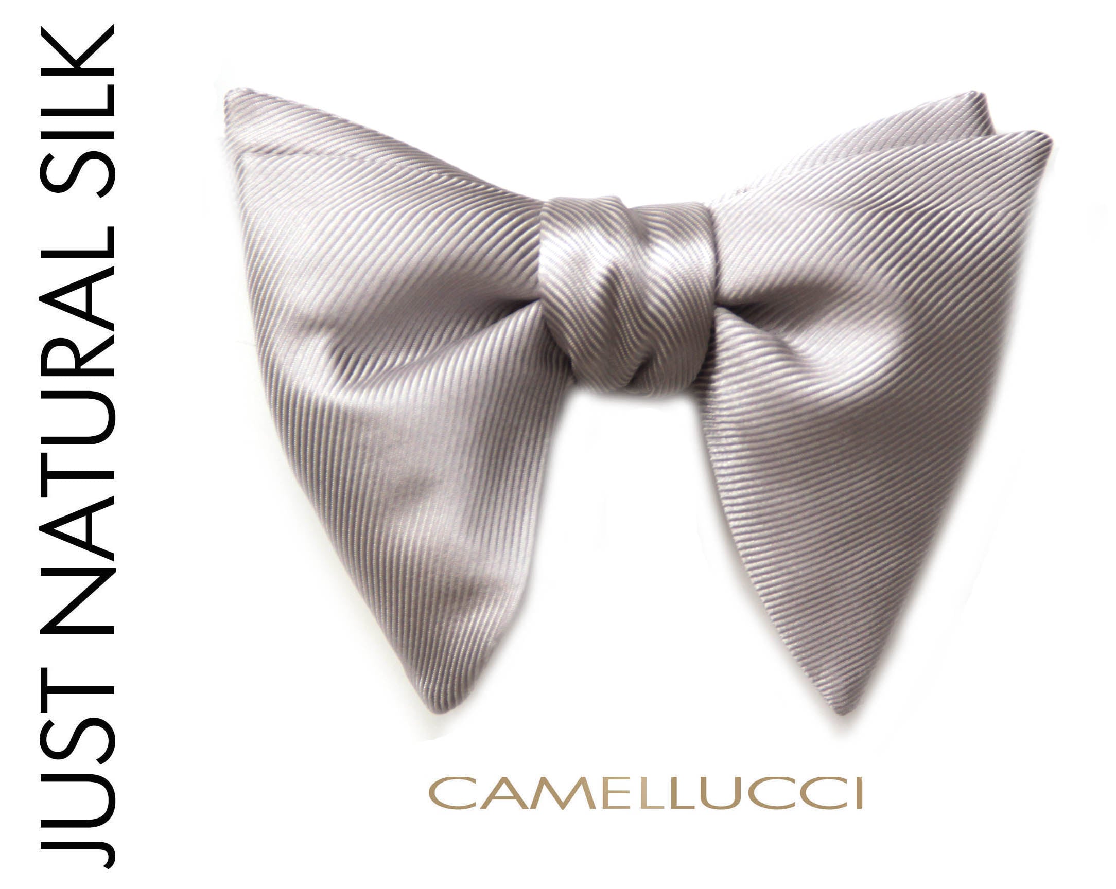 Silver Grey Big Butterfly Bow tie