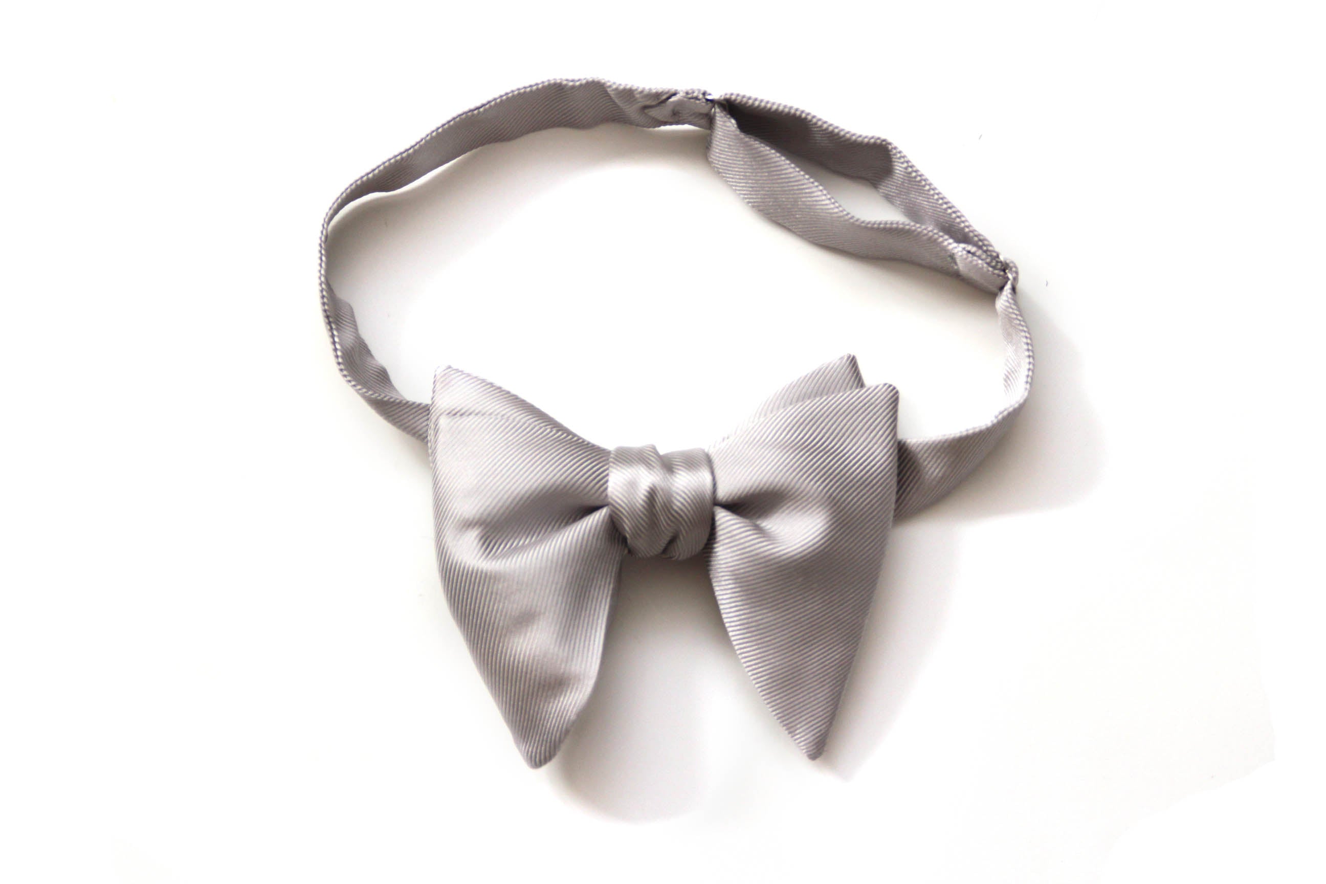 Silver Grey Big Butterfly Bow tie