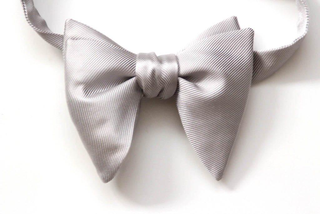 Silver Grey Big Butterfly Bow tie
