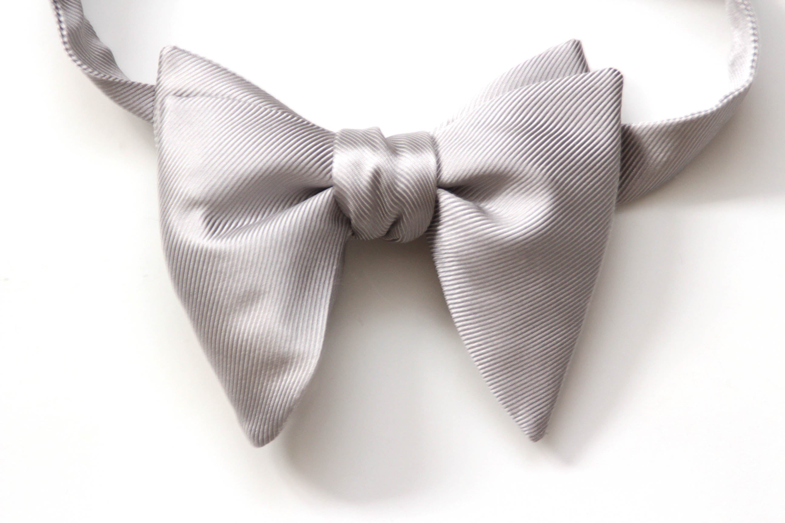 Silver Grey Big Butterfly Bow tie