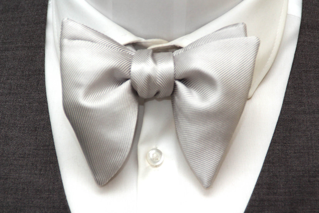 Silver Grey Big Butterfly Bow tie