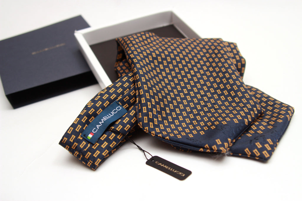 Silk Ascot Black Navy Gold Ornament
