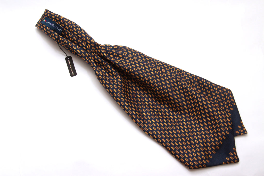 Silk Ascot Black Navy Gold Ornament