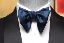 Load image into Gallery viewer, Navy Ornament Big Butterfly Silk Bow Tie
