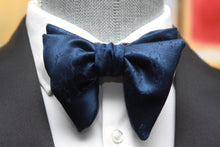 Load image into Gallery viewer, Navy Ornament Big Butterfly Silk Bow Tie
