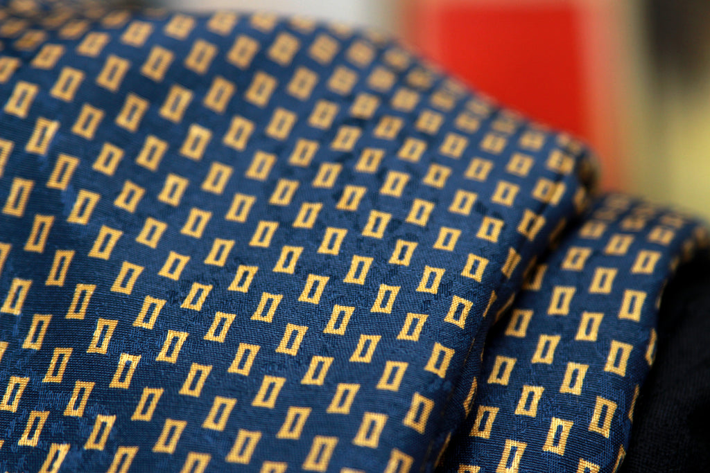 Silk Ascot Black Navy Gold Ornament