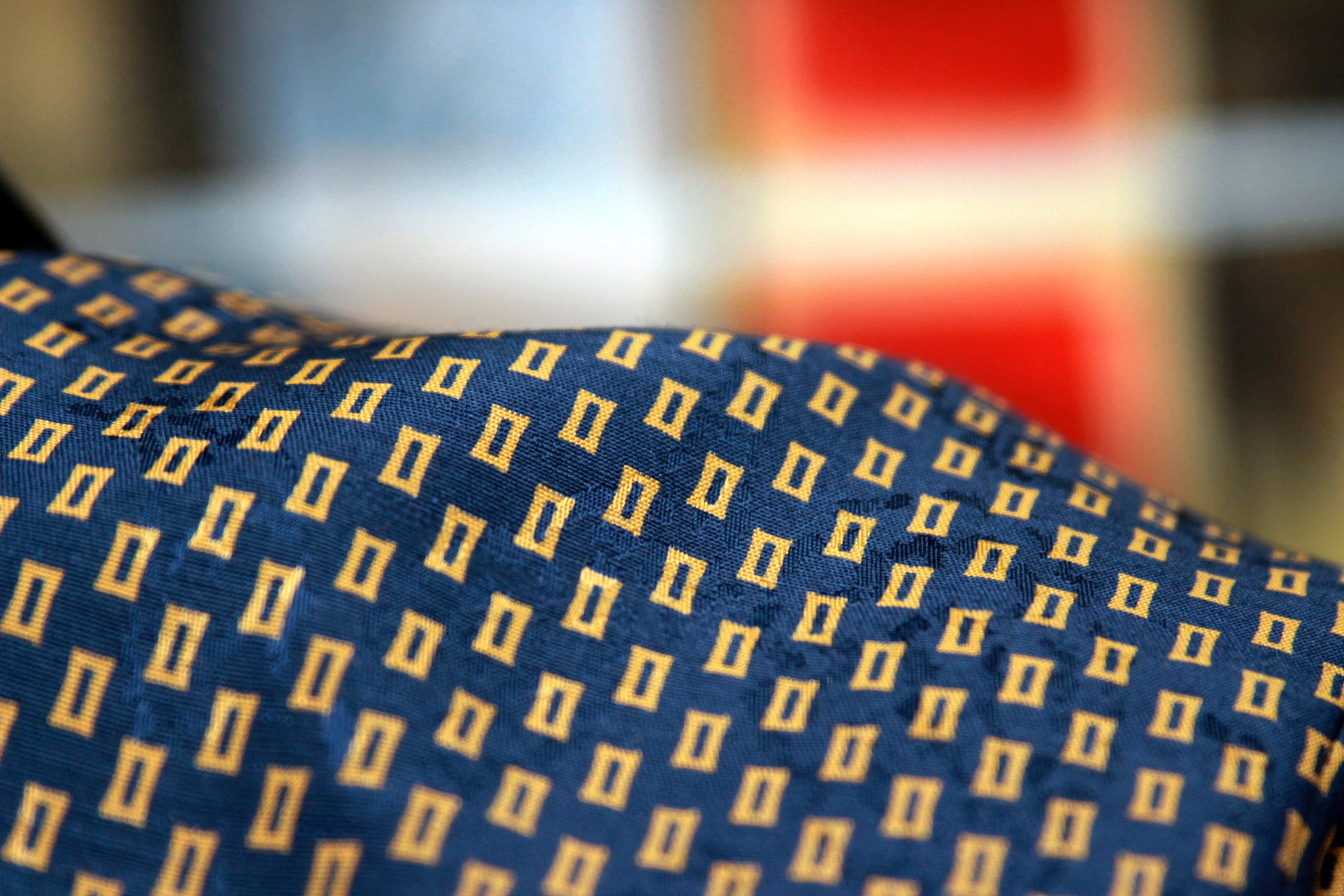 Silk Ascot Black Navy Gold Ornament
