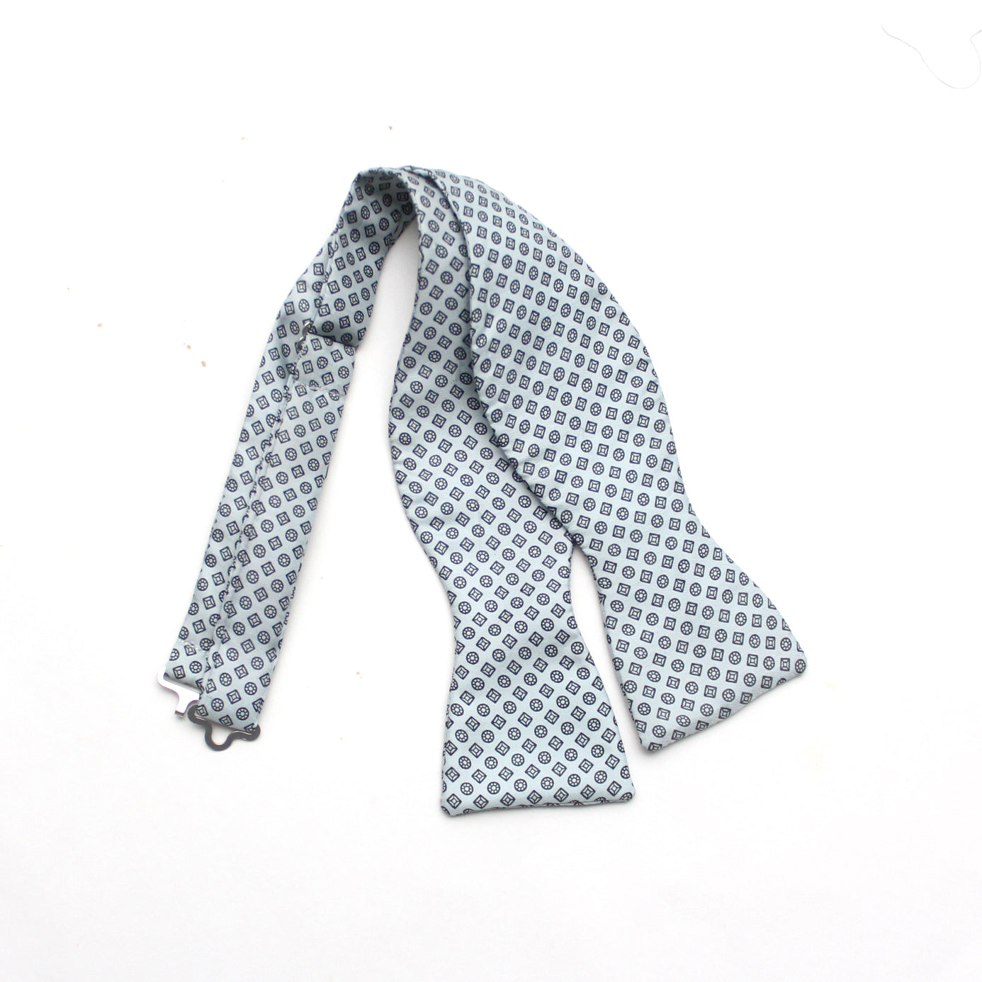 Grey Ornament Self-Tie Bow Tie