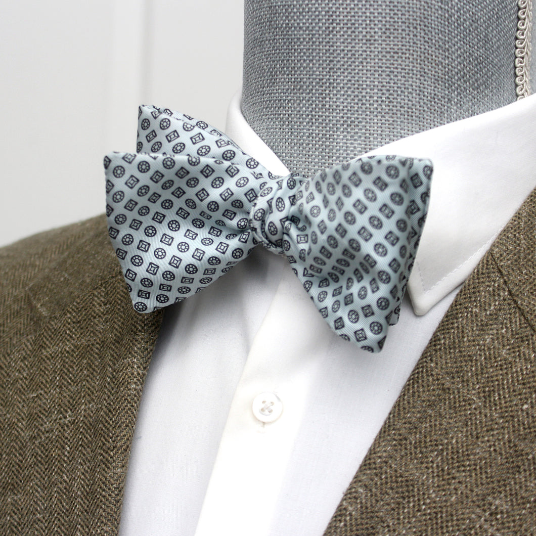 Grey Ornament Self-Tie Bow Tie