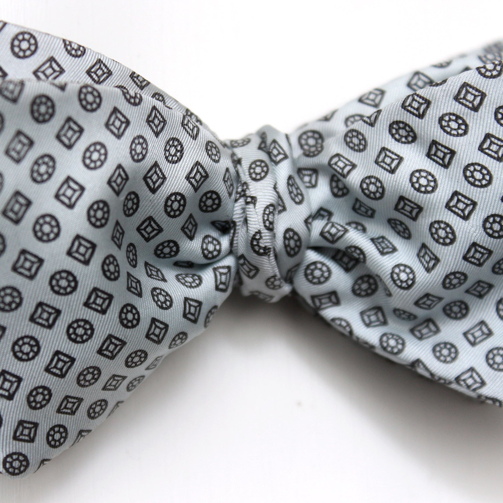 Grey Ornament Self-Tie Bow Tie