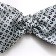 Load image into Gallery viewer, Grey Ornament Self-Tie Bow Tie
